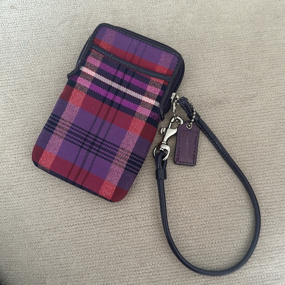 Selling a cute purple & pink Coach wristlet! Fits your basic items & cards. - Picture 2 of 3